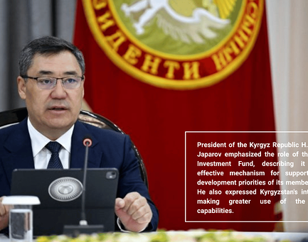 President Sadyr Japarov Highlights TIF's Role in Advancing Kyrgyzstan's Development Priorities